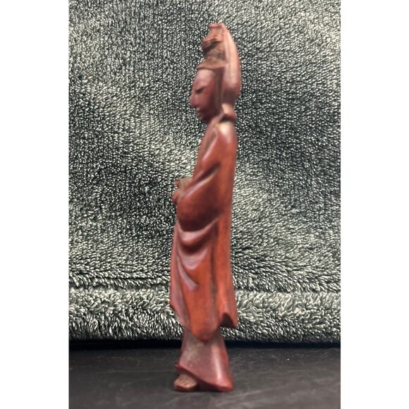 Guan Yin Old Chinese Goddess Antique Hand Carved Wood - Picture 4 of 10